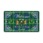 Doormat - Welcome Mat Scottish Clan Duncan Ancient Tartan Door Mat, Plaid Doormat With Thistle and Two Lion Scottish