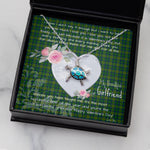 Sea Turtle Necklace Gift for My Beautiful Girlfriend Valentines Necklace Clan Cranstoun Modern Tartan Blue Turtle Necklace
