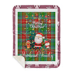 Personalized Gift Tartan Plaid Blanket Clan Muirhead With Funny Santa Snowman Reindeer Merry Christmas Gift Sherpa Blanket, blue plaid sherpa blanket,blue tartan sherpa blanket,Buchan,buffalo plaid sherpa blanket,christmas sherpa blanket,Christmas Throw Blanket