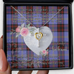 Gift For My Beautiful Girlfriend Necklace Valentine Necklace Clan Rutherford Tartan Cross Dancing Necklace Scottish Tartan Jewelry