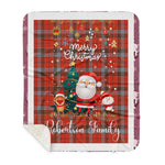 Personalized Gift Tartan Plaid Blanket Clan Robertson Weathered With Funny Santa Snowman Reindeer Merry Christmas Gift Sherpa Blanket, blue plaid sherpa blanket,blue tartan sherpa blanket,Buchan,buffalo plaid sherpa blanket,christmas sherpa blanket,Christmas Throw Blanket