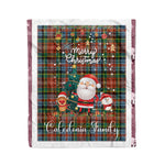 Personalized Gift Tartan Plaid Blanket Clan Caledonia With Funny Santa Snowman Reindeer Merry Christmas Fleece Blanket, Home Living Room, Plaid Blanket, Tartan Blanket, Scottish Blanket, Buffalo fleece blanket, Christmas Blanket