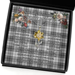 To My Beautiful Soulmate Sunflower Necklace In Your Eyes I Have Found My Home Clan Sandilands Grey Tartan Jewelry For Girlfriend, Tartan Sunflower Pendant Necklace, Scottish Tartan Jewelry, valentine necklace, necklace girlfriend, necklace for wife, cute necklaces for girlfriend, jewelry for girlfriend, to my soulmate necklace, to my future wife necklace
