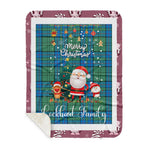 Personalized Gift Tartan Plaid Blanket Clan Lockhart With Funny Santa Snowman Reindeer Merry Christmas Gift Sherpa Blanket, blue plaid sherpa blanket,blue tartan sherpa blanket,Buchan,buffalo plaid sherpa blanket,christmas sherpa blanket,Christmas Throw Blanket