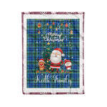 Personalized Gift Tartan Plaid Blanket Clan Keith With Funny Santa Snowman Reindeer Merry Christmas Fleece Blanket, Home Living Room, Plaid Blanket, Tartan Blanket, Scottish Blanket, Buffalo fleece blanket, Christmas Blanket
