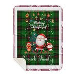 Personalized Gift Tartan Plaid Blanket Clan Orrock With Funny Santa Snowman Reindeer Merry Christmas Gift Sherpa Blanket, blue plaid sherpa blanket,blue tartan sherpa blanket,Buchan,buffalo plaid sherpa blanket,christmas sherpa blanket,Christmas Throw Blanket