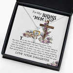 Cross Dancing Necklace - Mom Necklace Gift, To My Badass Mom Neckalce, Funny Gift For Mom On Mother's Day Necklace