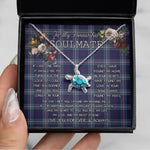 Sea Turtle Necklace To My Beautiful Soulmate Necklace In Your Eyes I Have Found My Home Clan Nevoy Tartan Blue Turtle Necklace, Valentine Necklace Gift for Girlfriend Clan Mitchell Ancient Tartan Sunflower Pendant Necklace, Scottish Tartan Jewelry, valentine necklace, necklace girlfriend, necklace for wife, cute necklaces for girlfriend, jewelry for girlfriend, to my soulmate necklace, to my future wife necklace
