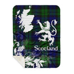 Sherpa Blanket - Tartan Blanket Thistle and Lion Scottish Clan Campbell Plaid Blanket, plaid sherpa blanket queen,purple sherpa blanket,queen sherpa blanket,queen size sherpa blanket,red sherpa blanket,scottish tartan blankets,sherpa blanket,sherpa christmas blanket