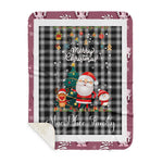Personalized Gift Tartan Plaid Blanket Clan MacPhee Black With Funny Santa Snowman Reindeer Merry Christmas Gift Sherpa Blanket, blue plaid sherpa blanket,blue tartan sherpa blanket,Buchan,buffalo plaid sherpa blanket,christmas sherpa blanket,Christmas Throw Blanket