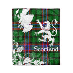 Scotstee Shop Tartan Plaid Fleece Blankets Thistle and Lion Scottish Clan McGeachie Plaid Blanket