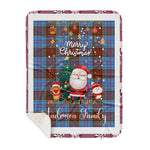 Personalized Gift Tartan Plaid Blanket Clan Anderson Modern With Funny Santa Snowman Reindeer Merry Christmas Gift Sherpa Blanket, blue plaid sherpa blanket,blue tartan sherpa blanket,Buchan,buffalo plaid sherpa blanket,christmas sherpa blanket,Christmas Throw Blanket