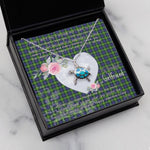 Sea Turtle Necklace Gift for My Beautiful Girlfriend Valentines Necklace Clan Gordon Modern Tartan Blue Turtle Necklace