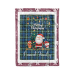 Personalized Gift Tartan Plaid Blanket Clan Lamont Ancient With Funny Santa Snowman Reindeer Merry Christmas Fleece Blanket, Home Living Room, Plaid Blanket, Tartan Blanket, Scottish Blanket, Buffalo fleece blanket, Christmas Blanket