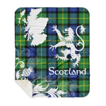 Sherpa Blanket - Tartan Blanket Thistle and Lion Scottish Clan Gordon Old Ancient Plaid Blanket, plaid sherpa blanket queen,purple sherpa blanket,queen sherpa blanket,queen size sherpa blanket,red sherpa blanket,scottish tartan blankets,sherpa blanket,sherpa christmas blanket