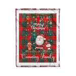Personalized Gift Tartan Plaid Blanket Clan Cumming With Funny Santa Snowman Reindeer Merry Christmas Fleece Blanket, Home Living Room, Plaid Blanket, Tartan Blanket, Scottish Blanket, Buffalo fleece blanket, Christmas Blanket