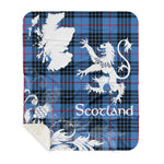 Sherpa Blanket - Tartan Blanket Thistle and Lion Scottish Clan MacNeill Of Barra Blue Plaid Blanket, plaid sherpa blanket queen,purple sherpa blanket,queen sherpa blanket,queen size sherpa blanket,red sherpa blanket,scottish tartan blankets,sherpa blanket,sherpa christmas blanket