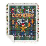 Personalized Gift Tartan Plaid Blanket Clan Nicolson Hunting Ancient With Christmas Cookie Baking Crew Christmas Gift Sherpa Blanket, tartan sherpa blanket,buffalo plaid sherpa blanket,christmas sherpa blanket,Christmas Throw Blanket,green plaid sherpa blanket,green sherpa blanket