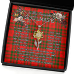 To My Beautiful Soulmate Sunflower Necklace In Your Eyes I Have Found My Home Clan Livingstone Modern Tartan Jewelry For Girlfriend, Tartan Sunflower Pendant Necklace, Scottish Tartan Jewelry, valentine necklace, necklace girlfriend, necklace for wife, cute necklaces for girlfriend, jewelry for girlfriend, to my soulmate necklace, to my future wife necklace