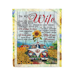 Scotstee Shop - Personalized Gift Letter Love Quote To My Wife Gift Holiday Funny Couple Lover Sunflower Gift Fleece Blanket