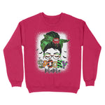 Spooky Mama Messy Bun Skull Mom Monster Bleached Halloween Womens Halloween Sweatshirts, Halloween Sweatshirt Plus Size - Scotstee Shop