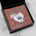 Sea Turtle Necklace Gift for My Beautiful Girlfriend Valentines Necklace Clan Robertson Weathered Tartan Blue Turtle Necklace