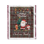 Personalized Gift Tartan Plaid Blanket Clan Nicolson Hunting Weathered With Funny Santa Snowman Reindeer Merry Christmas Fleece Blanket, Home Living Room, Plaid Blanket, Tartan Blanket, Scottish Blanket, Buffalo fleece blanket, Christmas Blanket
