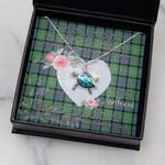 Sea Turtle Necklace Gift for My Beautiful Girlfriend Valentines Necklace Clan MacThomas Ancient Tartan Blue Turtle Necklace
