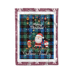 Personalized Gift Tartan Plaid Blanket Clan Guthrie Ancient With Funny Santa Snowman Reindeer Merry Christmas Fleece Blanket, Christmas Blanket, Plaid Blanket, Tartan Blanket,Scottish Blanket