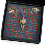 To My Beautiful Soulmate Sunflower Necklace In Your Eyes I Have Found My Home Clan Jardine Dress Tartan Jewelry For Girlfriend, Tartan Sunflower Pendant Necklace, Scottish Tartan Jewelry, valentine necklace, necklace girlfriend, necklace for wife, cute necklaces for girlfriend, jewelry for girlfriend, to my soulmate necklace, to my future wife necklace