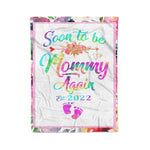 Scotstee Shop - Personalized Gift Womens Soon to be Mommy Again 2022 Mother's Day Fleece Blanket
