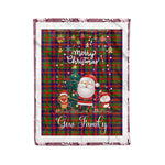 Personalized Gift Tartan Plaid Blanket Clan Gow With Funny Santa Snowman Reindeer Merry Christmas Fleece Blanket, Christmas Blanket, Plaid Blanket, Tartan Blanket,Scottish Blanket