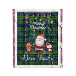 Personalized Gift Tartan Plaid Blanket Clan Dixon With Funny Santa Snowman Reindeer Merry Christmas Fleece Blanket, Home Living Room, Plaid Blanket, Tartan Blanket, Scottish Blanket, Buffalo fleece blanket, Christmas Blanket