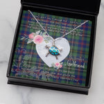 Sea Turtle Necklace Gift for My Beautiful Girlfriend Valentines Necklace Clan Wood Tartan Blue Turtle Necklace