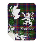 Sherpa Blanket - Tartan Blanket Thistle and Lion Scottish Clan Cameron Of Erracht Modern Plaid Blanket, plaid sherpa blanket queen,purple sherpa blanket,queen sherpa blanket,queen size sherpa blanket,red sherpa blanket,scottish tartan blankets,sherpa blanket,sherpa christmas blanket