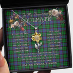 To My Beautiful Soulmate Sunflower Necklace In Your Eyes I Have Found My Home Clan Ferguson of Balquhidder Tartan Jewelry For Girlfriend