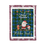 Personalized Gift Tartan Plaid Blanket Clan Fletcher Ancient With Funny Santa Snowman Reindeer Merry Christmas Fleece Blanket, Home Living Room, Plaid Blanket, Tartan Blanket, Scottish Blanket, Buffalo fleece blanket, Christmas Blanket