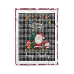 Personalized Gift Tartan Plaid Blanket Clan Troup With Funny Santa Snowman Reindeer Merry Christmas Fleece Blanket, Home Living Room, Plaid Blanket, Tartan Blanket, Scottish Blanket, Buffalo fleece blanket, Christmas Blanket