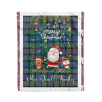 Personalized Gift Tartan Plaid Blanket Clan MacDonell Of Glengarry Ancient With Funny Santa Snowman Reindeer Merry Christmas Fleece Blanket, Home Living Room, Plaid Blanket, Tartan Blanket, Scottish Blanket, Buffalo fleece blanket, Christmas Blanket