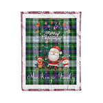 Personalized Gift Tartan Plaid Blanket Clan MacKenzie Dress Modern With Funny Santa Snowman Reindeer Merry Christmas Fleece Blanket, Home Living Room, Plaid Blanket, Tartan Blanket, Scottish Blanket, Buffalo fleece blanket, Christmas Blanket