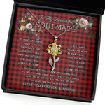 To My Beautiful Soulmate Sunflower Necklace In Your Eyes I Have Found My Home Clan MacIver Red Tartan Jewelry For Girlfriend, Tartan Sunflower Pendant Necklace, Scottish Tartan Jewelry, valentine necklace, necklace girlfriend, necklace for wife, cute necklaces for girlfriend, jewelry for girlfriend, to my soulmate necklace, to my future wife necklace