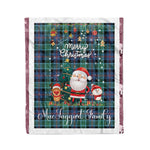 Personalized Gift Tartan Plaid Blanket Clan MacTaggart With Funny Santa Snowman Reindeer Merry Christmas Fleece Blanket, Home Living Room, Plaid Blanket, Tartan Blanket, Scottish Blanket, Buffalo fleece blanket, Christmas Blanket