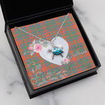 Sea Turtle Necklace Gift for My Beautiful Girlfriend Valentines Necklace Clan MacKintosh Ancient Tartan Blue Turtle Necklace