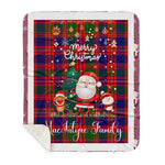 Personalized Gift Tartan Plaid Blanket Clan MacIntyre With Funny Santa Snowman Reindeer Merry Christmas Gift Sherpa Blanket, blue plaid sherpa blanket,blue tartan sherpa blanket,Buchan,buffalo plaid sherpa blanket,christmas sherpa blanket,Christmas Throw Blanket