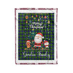 Personalized Gift Tartan Plaid Blanket Clan Gordon Modern With Funny Santa Snowman Reindeer Merry Christmas Fleece Blanket, Christmas Blanket, Plaid Blanket, Tartan Blanket,Scottish Blanket