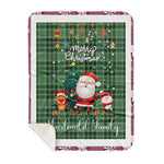 Personalized Gift Tartan Plaid Blanket Clan MacDonald Lord Of The Isles With Funny Santa Snowman Reindeer Merry Christmas Gift Sherpa Blanket, blue plaid sherpa blanket,blue tartan sherpa blanket,Buchan,buffalo plaid sherpa blanket,christmas sherpa blanket,Christmas Throw Blanket-Recovered