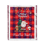 Personalized Gift Tartan Plaid Blanket Clan Hamilton With Funny Santa Snowman Reindeer Merry Christmas Fleece Blanket, Christmas Blanket, Plaid Blanket, Tartan Blanket,Scottish Blanket
