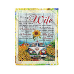 Scotstee Shop - Personalized Gift Letter Love Quote To My Wife Gift Holiday Funny Couple Lover Sunflower Gift Fleece Blanket