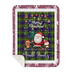 Personalized Gift Tartan Plaid Blanket Clan Arnott With Funny Santa Snowman Reindeer Merry Christmas Gift Sherpa Blanket, blue plaid sherpa blanket,blue tartan sherpa blanket,Buchan,buffalo plaid sherpa blanket,christmas sherpa blanket,Christmas Throw Blanket
