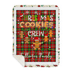 Personalized Gift Tartan Plaid Blanket Clan Fullerton With Christmas Cookie Baking Crew Christmas Gift Sherpa Blanket, tartan sherpa blanket,buffalo plaid sherpa blanket,christmas sherpa blanket,Christmas Throw Blanket,green plaid sherpa blanket,green sherpa blanket